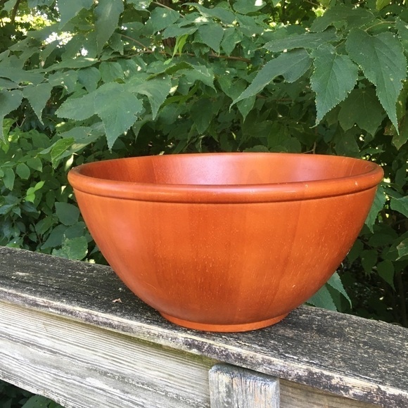 Large Clay Art Boho Wooden Salad Bowl - Picture 1 of 8